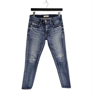 Moussy Vintage Mid Rise Distressed Blue Skinny Jeans 26 Preowned